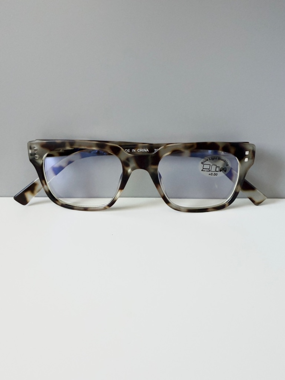 ASOS AJ Morgan gray brown tortoise classic blue light blocking eye glasses